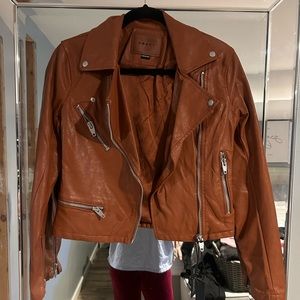 NWT Blank NYC Cognac Faux Leather Jacket XS